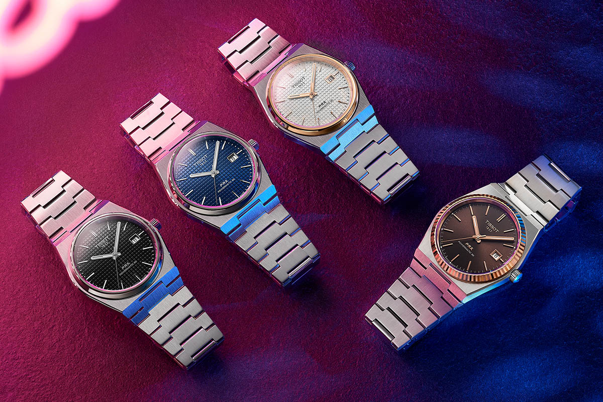 Quattro esemplari della collezione Tissot PRX