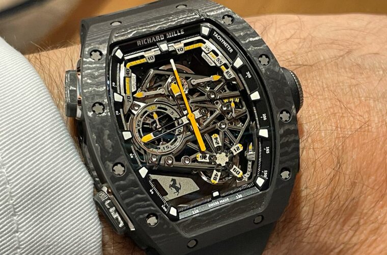 The RM 43-01 Tourbillon Split-Seconds Chronograph Ferrari in Carbon TPT on the wrist