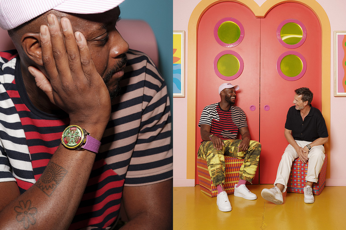 M.A.D.Editions x Yinka Ilori con il Nature al polso e insieme a Max Busser